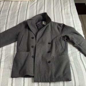 Gray Double-Breasted Peacoat